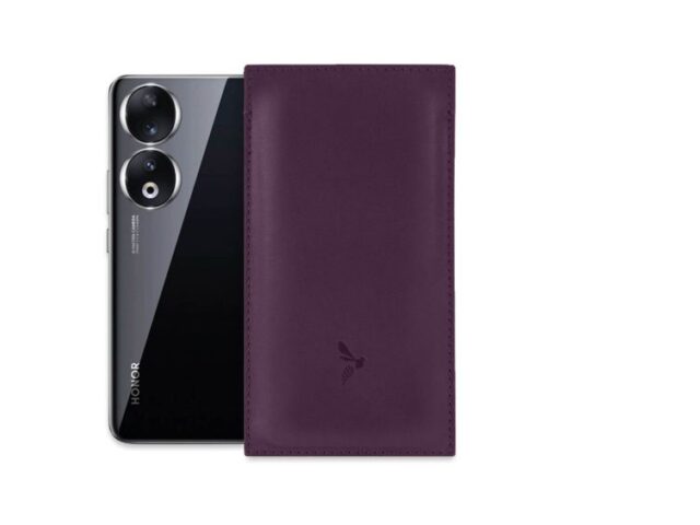 La Guêpe - Pochette Honor 90 en cuir myrtille – PM-060-01 Sans personnalisation