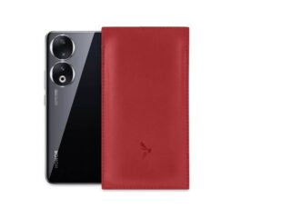 La Guêpe - Pochette Honor 90 en cuir rouge  PM-060-01 Sans personnalisation