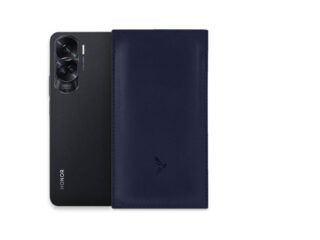 La Guêpe - Pochette Honor 90 Lite en cuir bleu – PM-061-01 Sans personnalisation