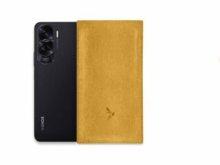 La Guêpe - Pochette Honor 90 Lite en cuir doré  PM-061-01 Sans personnalisation