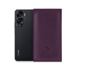 La Guêpe - Pochette Honor 90 Lite en cuir myrtille  PM-061-01 Sans personnalisation