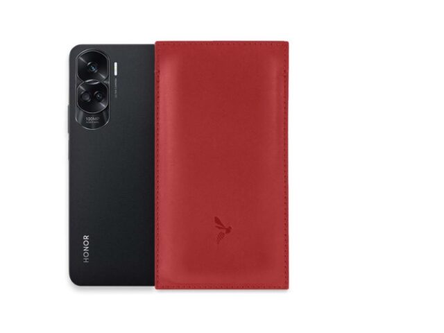 La Guêpe - Pochette Honor 90 Lite en cuir rouge – PM-061-01 Sans personnalisation