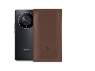 La Guêpe - Pochette Honor Magic 6 Lite en cuir marron  PM-059-01 Sans personnalisation