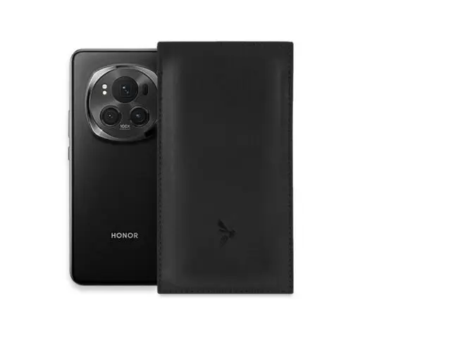 La Guêpe - Pochette Honor Magic 6 Pro en cuir noir – PM-058-01 Sans personnalisation