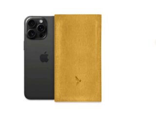 La Guêpe - Pochette iPhone 14 Pro en cuir doré  PM-049-01 Sans personnalisation