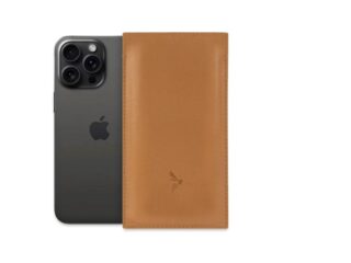 La Guêpe - Pochette iPhone 15 Pro  en cuir gold – PM-048-01 Sans personnalisation