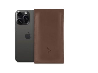 La Guêpe - Pochette iPhone 15 Pro  en cuir marron  PM-048-01 Sans personnalisation