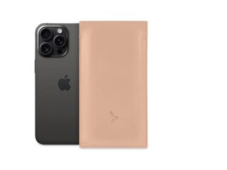 La Guêpe - Pochette iPhone 15 Pro Max en cuir rosa – PM-047-01 Sans personnalisation