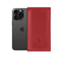La Guêpe - Pochette iPhone 16 Pro Max en cuir rouge  PM-045-01 Sans personnalisation