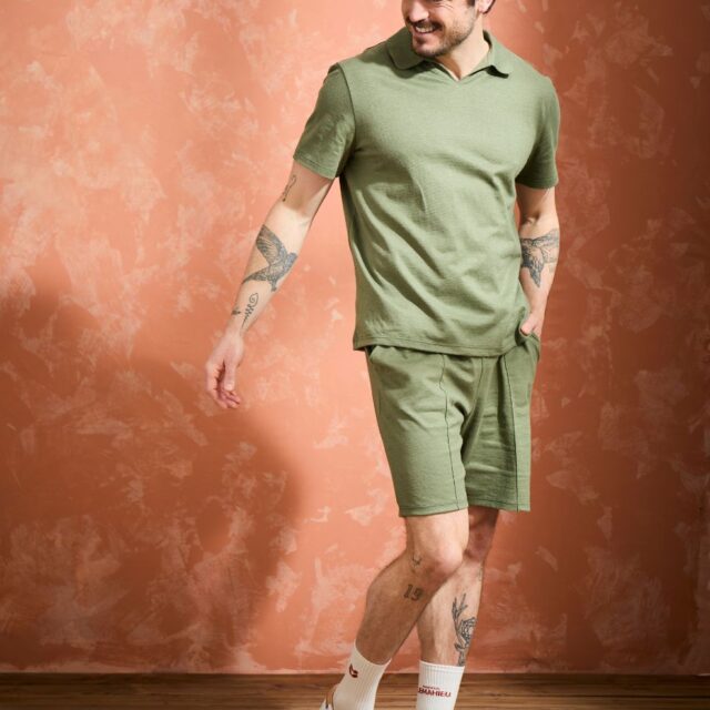 Lemahieu - Polo lin/coton - Kaki - Homme