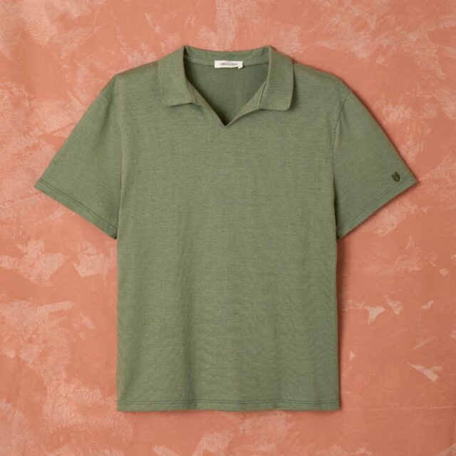 Lemahieu - Polo lin/coton - Kaki - Homme