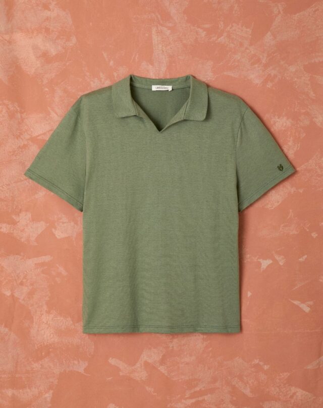 Lemahieu - Polo lin/coton - Kaki - Homme