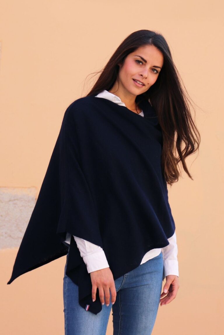 maison-bonnefoy - Poncho Paule en cachemire – Gris