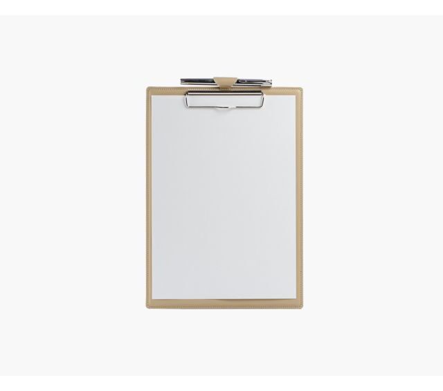 Lavoisier Maroquinier - Porte-bloc A4 en cuir beige