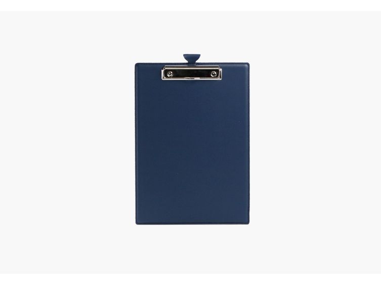 porte bloc a4 en cuir bleu Lavoisier Maroquinier - Porte-bloc A4 en cuir bleu