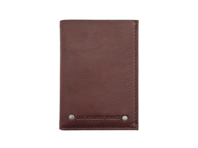 La Guêpe - Porte carte 2 volets en cuir cognac – 921