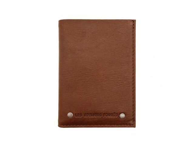 La Guêpe - Porte carte 2 volets en cuir fauve – 921
