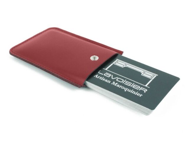 Lavoisier Maroquinier - Porte-carte de visite en cuir rouge - PV500