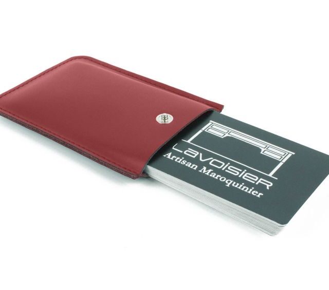 Lavoisier Maroquinier - Porte-carte de visite en cuir rouge - PV500