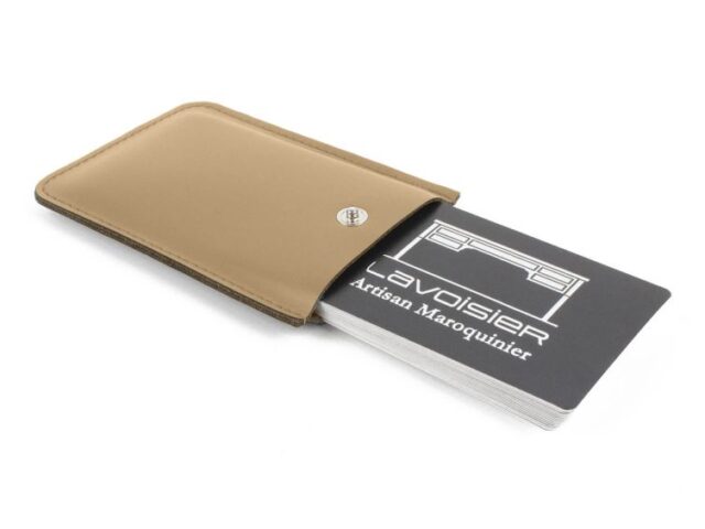 Lavoisier Maroquinier - Porte-carte de visite en cuir beige - PV500