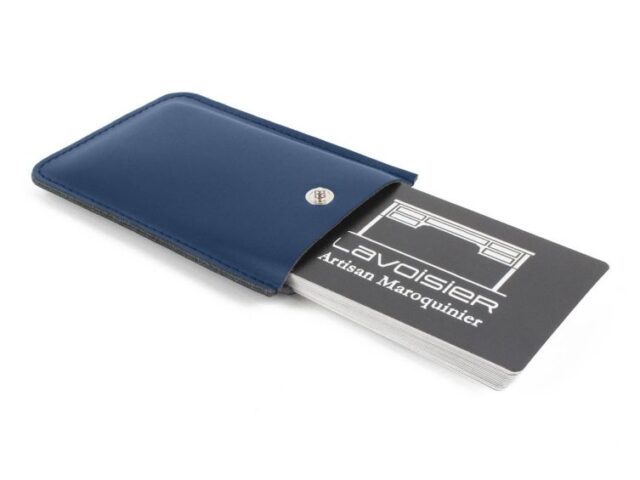 Lavoisier Maroquinier - Porte-carte de visite en cuir bleu - PV500