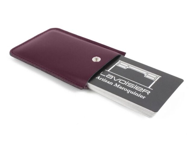 Lavoisier Maroquinier - Porte-carte de visite en cuir bordeaux - PV500