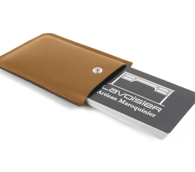 Lavoisier Maroquinier - Porte-carte de visite en cuir gold - PV500