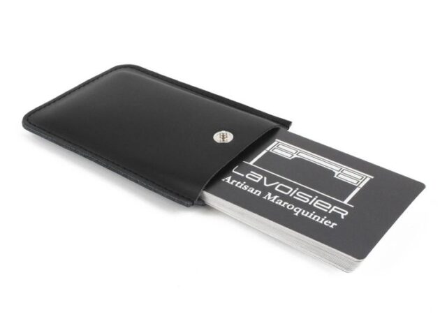 Lavoisier Maroquinier - Porte-carte de visite en cuir noir - PV500