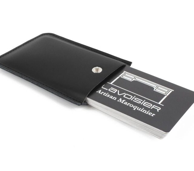 Lavoisier Maroquinier - Porte-carte de visite en cuir noir - PV500