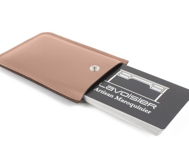 Lavoisier Maroquinier - Porte-carte de visite en cuir rose - PV500