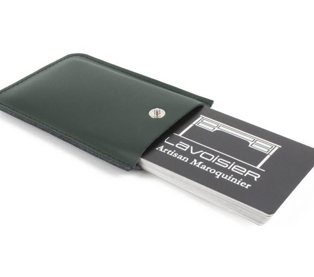 Lavoisier Maroquinier - Porte-carte de visite en cuir vert - PV500