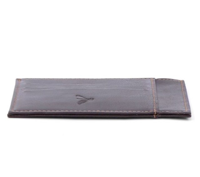 La Guêpe - Petite Maroquinerie - Porte-cartes compact en cuir marron - 575