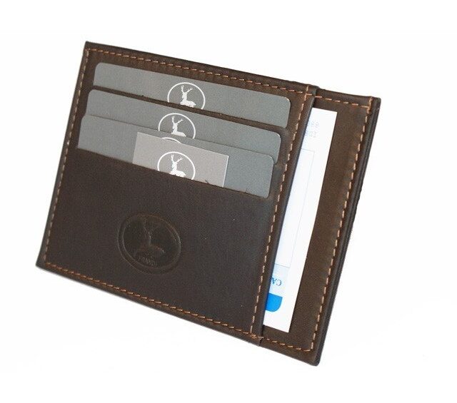 La Guêpe - Petite Maroquinerie - Porte-cartes compact en cuir marron - 575