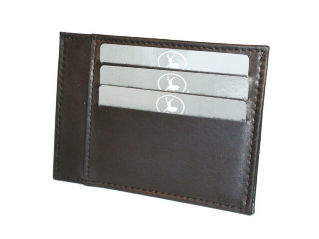 La Guêpe - Petite Maroquinerie - Porte-cartes compact en cuir marron - 575