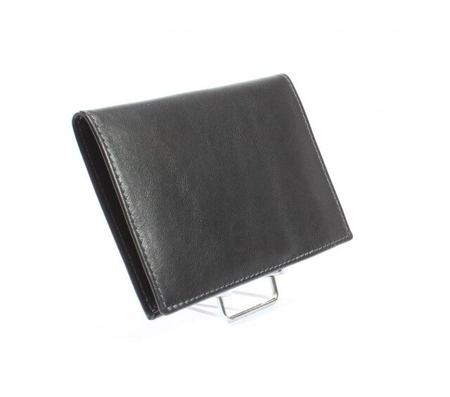 La Guêpe - Petite Maroquinerie - Porte-cartes en cuir de veau noir 12 Cartes - 120