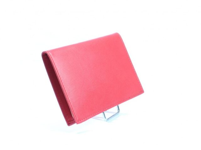 La Guêpe - Petite Maroquinerie - Porte-cartes en cuir de veau rouge 12 Cartes - 120