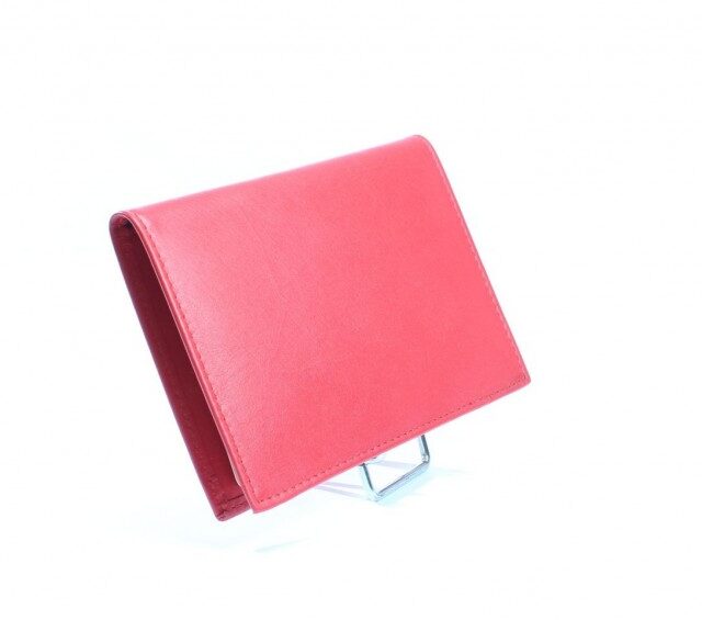 La Guêpe - Petite Maroquinerie - Porte-cartes en cuir de veau rouge 12 Cartes - 120