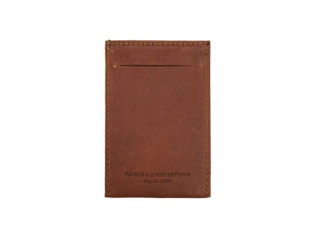 La Guêpe - Petite Maroquinerie - Porte-carte en cuir fauve - 3 cartes - anti RFID - B01 X