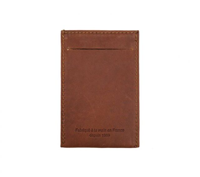 La Guêpe - Petite Maroquinerie - Porte-carte en cuir fauve - 3 cartes - anti RFID - B01 X