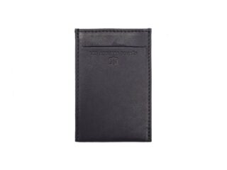 La Guêpe - Porte-carte en cuir noir  3 cartes  anti RFID  B01 X