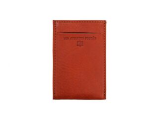 La Guêpe - Porte-carte en cuir orange  3 cartes  anti RFID  B01 X