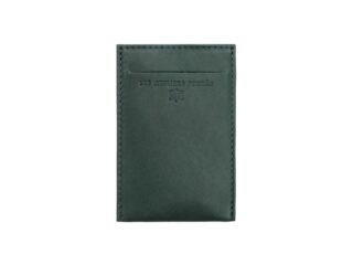 La Guêpe - Porte-carte en cuir vert  3 cartes  anti RFID  B01 X