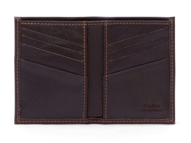 La Guêpe - Petite Maroquinerie - Porte-cartes pour homme en cuir marron 8 Cartes - 300