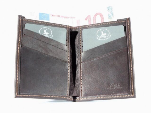 La Guêpe - Petite Maroquinerie - Porte-cartes pour homme en cuir marron 8 Cartes - 300
