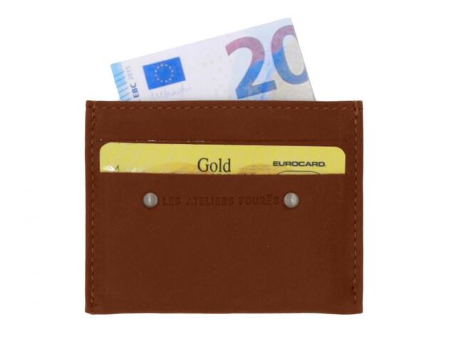 La Guêpe - Petite Maroquinerie - Porte-cartes 4 cartes anti-rfid en cuir cognac - 930 X