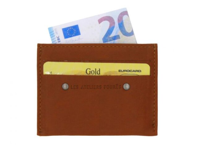 La Guêpe - Petite Maroquinerie - Porte-cartes 4 cartes anti-rfid en cuir fauve- 930 X