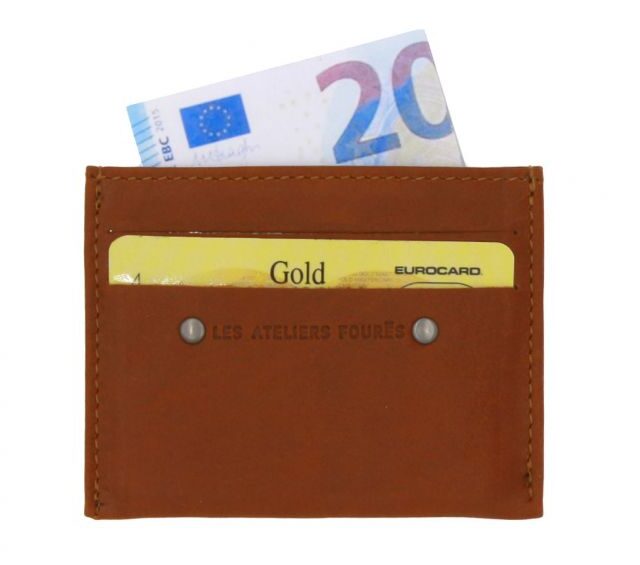 La Guêpe - Petite Maroquinerie - Porte-cartes 4 cartes anti-rfid en cuir fauve- 930 X