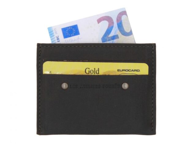 La Guêpe - Petite Maroquinerie - Porte-cartes 4 cartes anti-rfid en cuir noir - 930 X