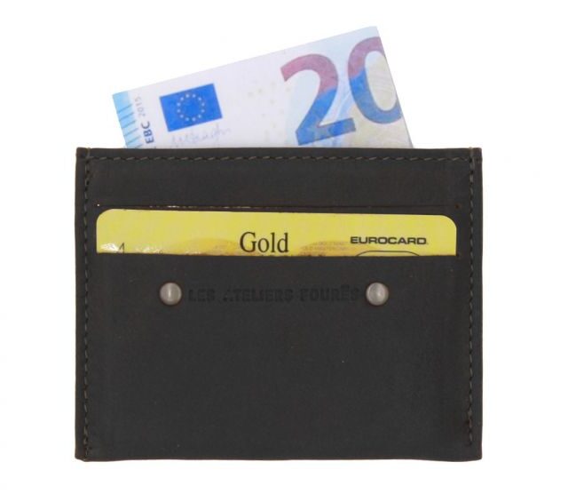 La Guêpe - Petite Maroquinerie - Porte-cartes 4 cartes anti-rfid en cuir noir - 930 X