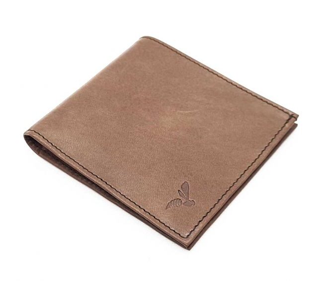 La Guêpe - Petite Maroquinerie - Porte-cartes à l'italienne "Luxe" tout cuir marron 6 Cartes - PM-011-01